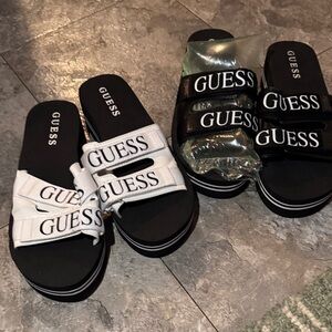 GUESS Monochrome Logo Slide Sandals